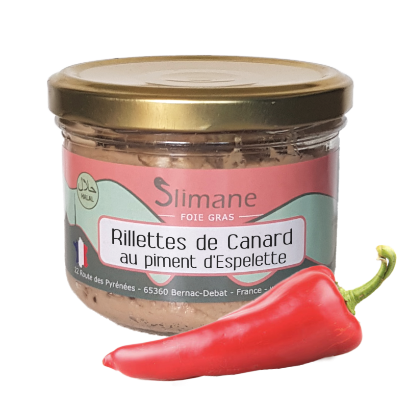 Rillettes de Canard au Piment d'Espelette Halal -180g